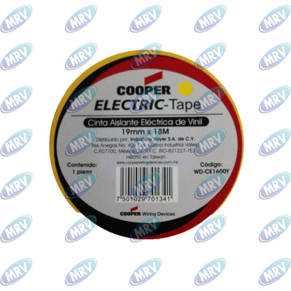 CINTA AISLANTE AMARILLA PLASTICA