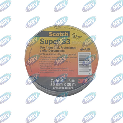 CINTA SUPER 33 SCOTCH 018X20M MARCA 3M