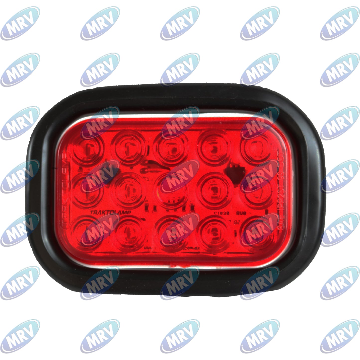 PLAFON RECT SELLADO ROJO LEDS EMB 12-24V