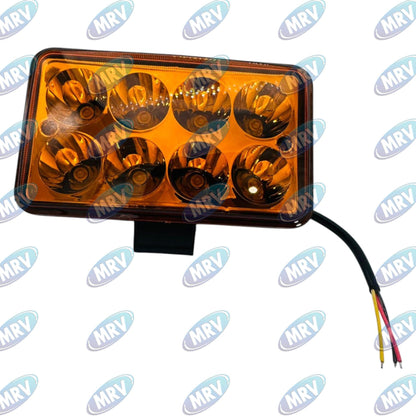 FARO RECTANGULAR 8 LED NEBLINA AMBAR