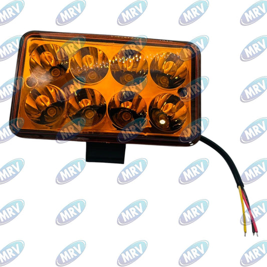 FARO RECTANGULAR 8 LED NEBLINA AMBAR