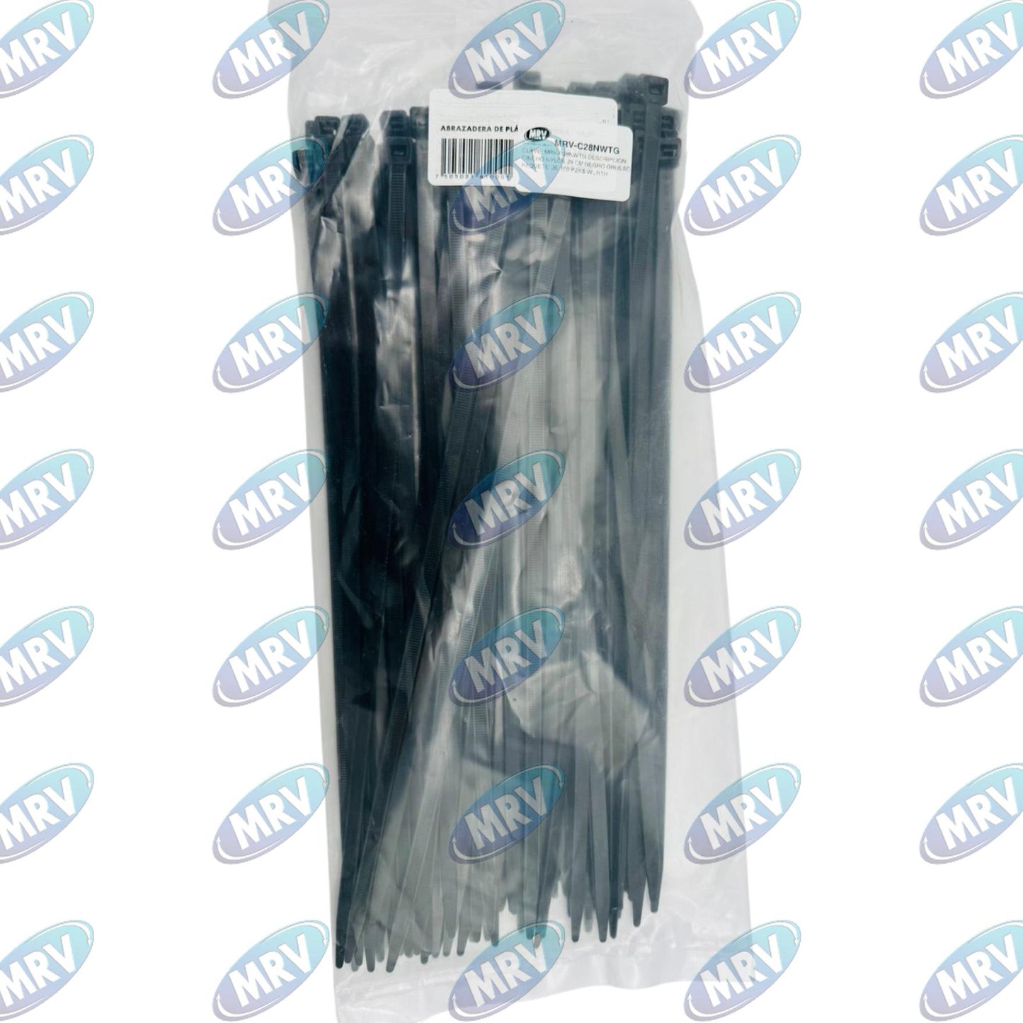 CINCHO NYLON 28 CM GRUESO NEGRO PAQUETE