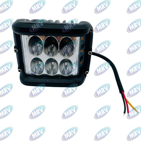 FARO AUXILIAR 6 LED BLANCO CON ESTROBO