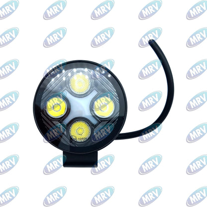 FARO AUXILIAR REDONDO 4 LED BLANCO AMBAR