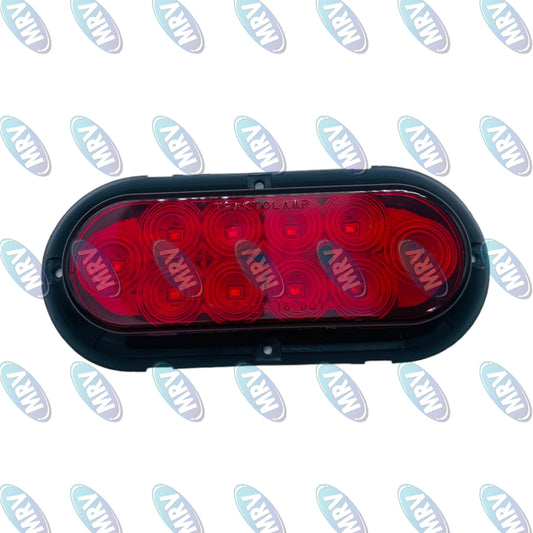 PLAFON OVALADO PLANO 10 LED LENTE ROJO F