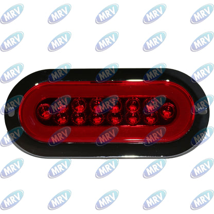 PLAFON OVALADO 14 LED LENTE ROJO FUNCION