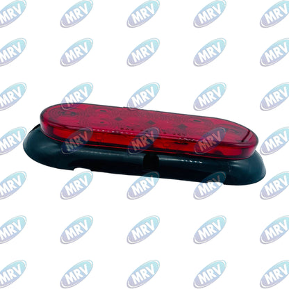 PLAFON OVALADO PLANO 10 LED LENTE ROJO F